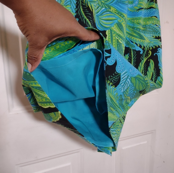 Jones New York Signature Stretch Green Floral Print Sleeveless Dress. Si… - Picture 5 of 10